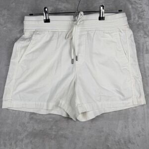 Orvis Classic Collection Women's White Linen Blend Drawstring Waist Shorts M/M
